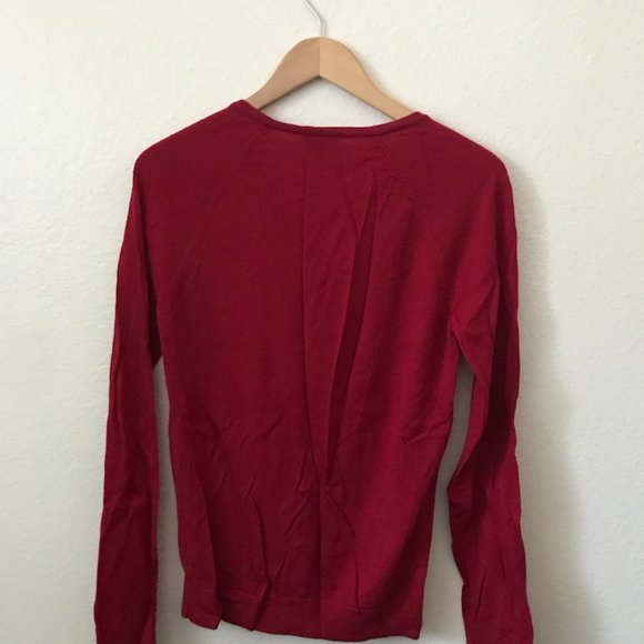 Talbots Red Cardigan Sweater, Size Large - Picture 4 of 4